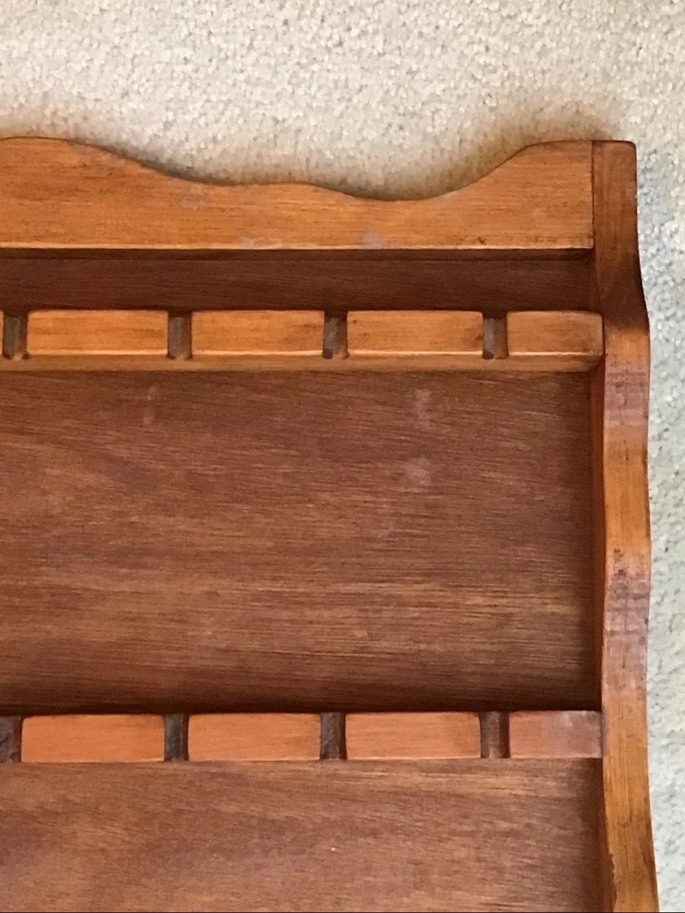 Vintage Wooden Spoon Collection Display, 18 7/8” x 18 5/8” x 1 5/8”